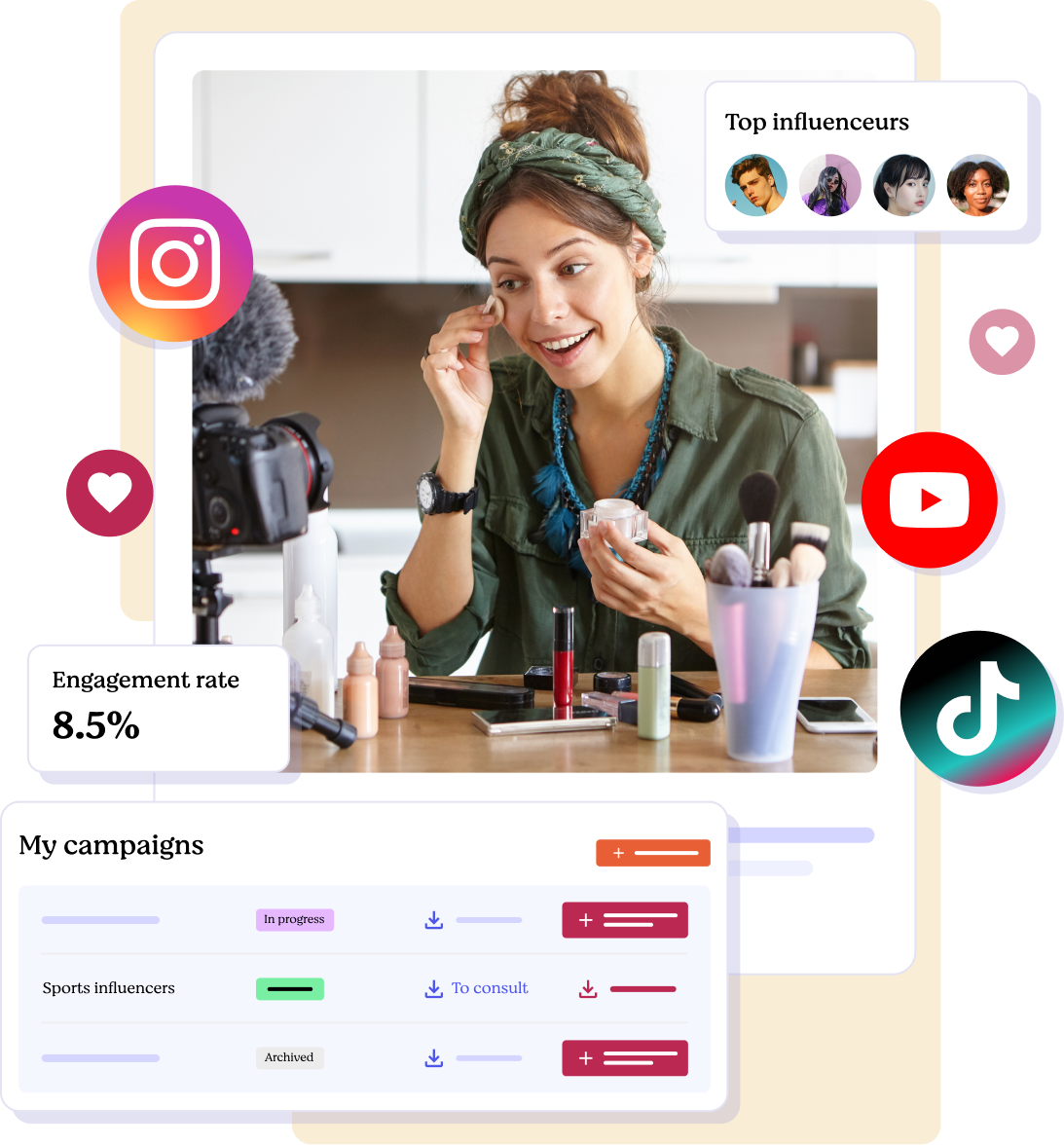 Smartfluence targeted influenceurs from any social media linkedin instagram tiktok YouTube search vetted and approached for you